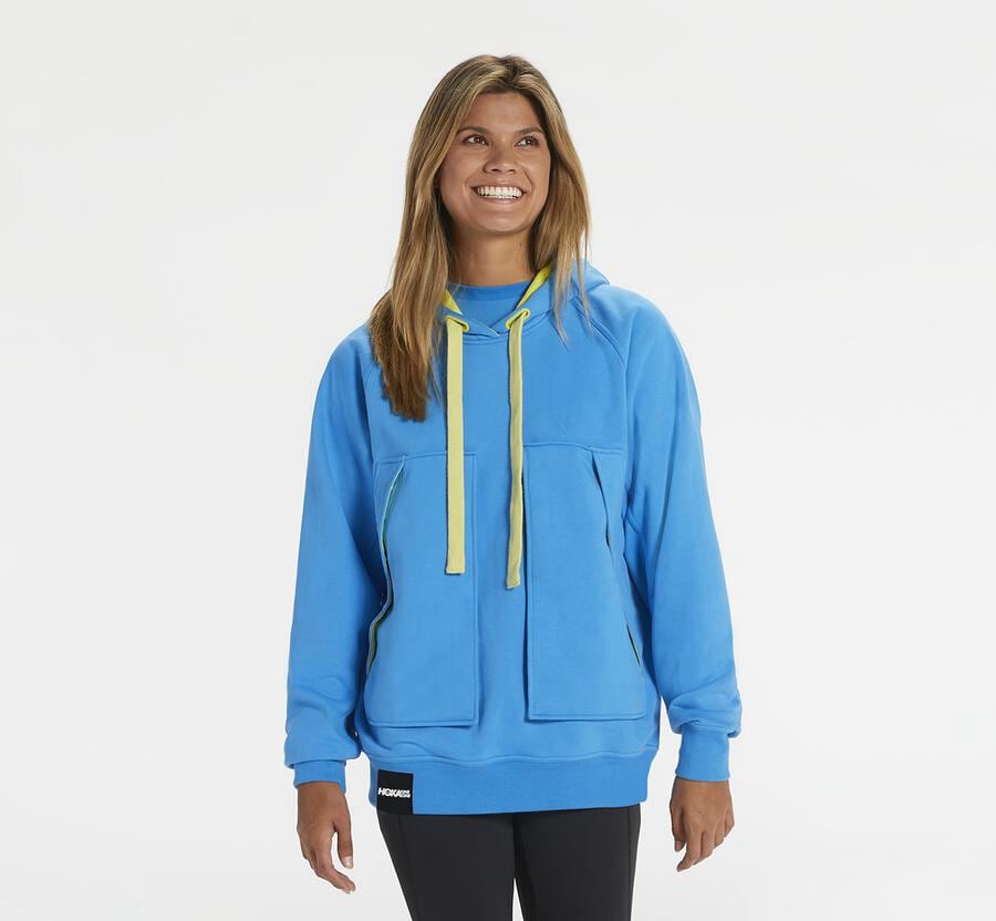 Sweat À Capuche Hoka One One Bondi Femme - Bleu - TGH-821549